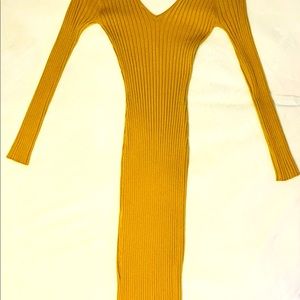 Mustard long sleeve dress